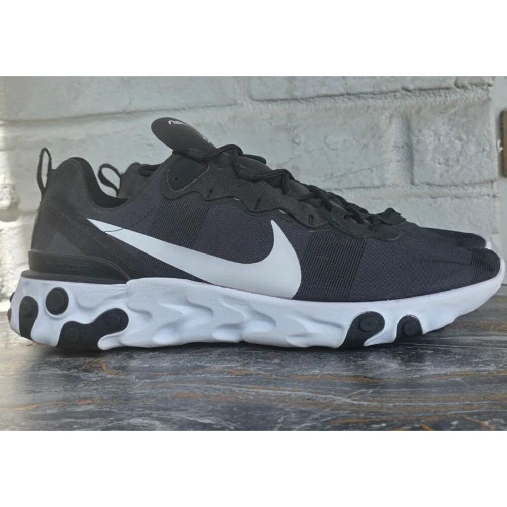 Nike React Element 55 Black White Sneakers Mens Size 14 BQ6166-003 Low Top